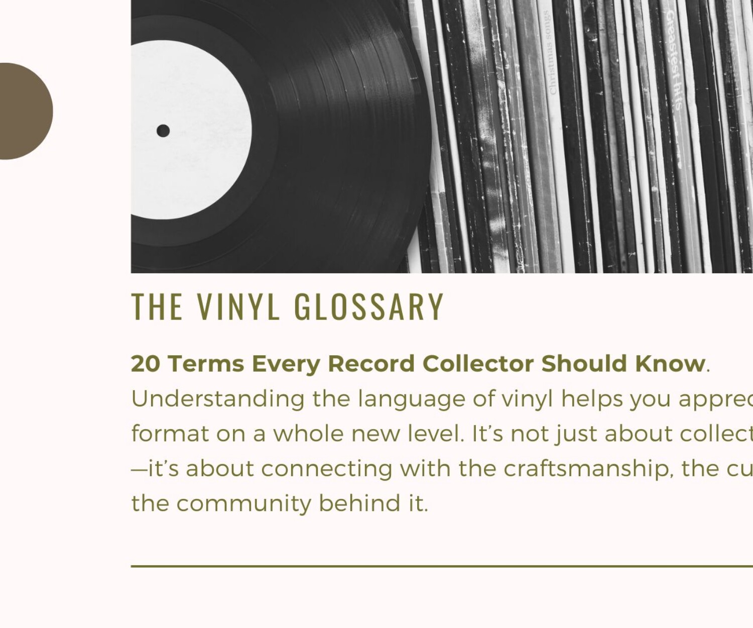 THE VINYL GLOSSARY
